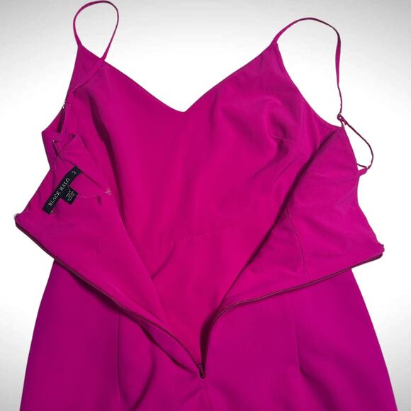 Black Halo Sz 2 Sadora Side Twist Mini Dress Pink Spaghetti Strap Cocktail Party - Picture 8 of 10